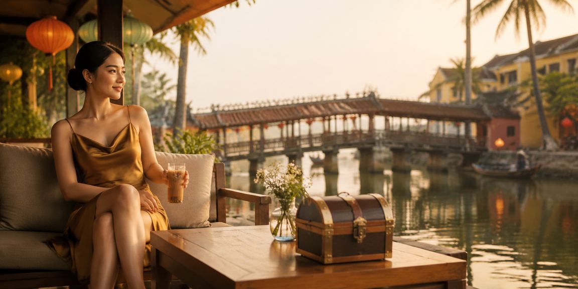 Người chơi tại Hội An thưởng thức cà phê buổi tối và theo dõi jackpot trực tuyến